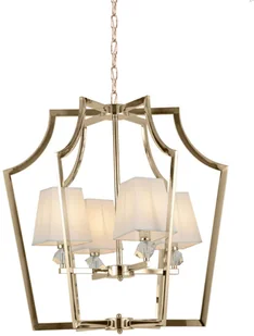 Lumina Deco Deco NOWOCZESNA LAMPA WISZĄCA ZŁOTA Z BIAŁYMI ABAŻURAMI MONTERO DECO LDP 1249-4 (FGD+WT) - Lampy sufitowe - miniaturka - grafika 2