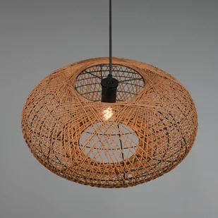 Trio LEUCHTEN Lampa wisząca Hedda z sizalu i metalu - Lampy sufitowe - miniaturka - grafika 3