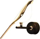 Lampy ścienne - COPEL Kinkiet LAMPA ścienna CGNGALW Copel metalowa OPRAWA dekoracyjna LED 10W 3000K ptak złoty biały CGNGALW - miniaturka - grafika 1