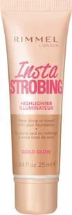 Rimmel Rimmel Insta Strobing Rozświetlacz w Płynie Gold Glow RIM-8591 - Rozświetlacze do twarzy i ciała - miniaturka - grafika 3