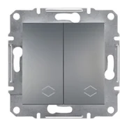 Wyłączniki światła i elektryczne - Schneider Asfora łącznik schodowy podtynkowy podwójny bez ramki stal EPH0600162 - miniaturka - grafika 1