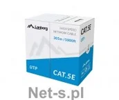 Kable miedziane - Lanberg kabel instalacyjny UTP kat 5e drut CCA 305m szary (LCU5-10CC-0305-S) - miniaturka - grafika 1