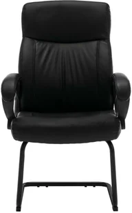 Fotel biurowy, krzesło biurowe vidaXL Krzesło biurowe, wspornikowe, czarne, sztuczna skóra - Fotele i krzesła biurowe - miniaturka - grafika 8