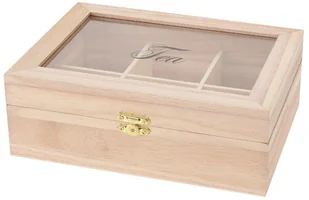 producent niezdefiniowany Drewniana szkatułka na herbatę TEA 6 przegródek B075D1Q2B - Pojemniki kuchenne - miniaturka - grafika 2