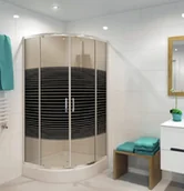 Kabiny prysznicowe - Durasan ELENA NK półokrągła 80 - miniaturka - grafika 1