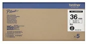 Taśmy do drukarek barwiące - Brother HGE-261 V5 5x Taśma 36mm laminowana biała (do wydruków wysokiej rozdzielczości), czarny nadruk E671-98505_20150122105812 - miniaturka - grafika 1