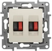 Gniazdka elektryczne - Legrand Niloe Gniazdo głośnikowe podwójne krem 764681 764681 - miniaturka - grafika 1