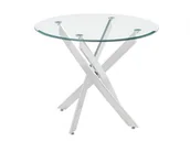 Stoły - Unique Vente Stół jadalniany COSIMA 4-osobowy szkło hartowane i metal chromowany - miniaturka - grafika 1