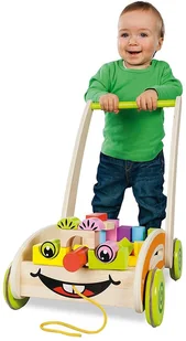 Eichhorn Drewniany wózeczek z klockami chodzik 1833 100001833 - Chodziki - miniaturka - grafika 3