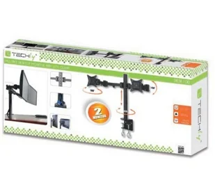 Techly Techly Uchwyt biurkowy LCD/LED 13-27 cali podwójny 2x10kg czarny AJTEYL000301740 - Uchwyty do monitorów - miniaturka - grafika 3