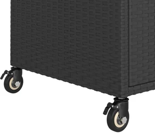 shumee Wózek barowy z szufladą czarny 100x45x97 cm polirattan - Wózki na żywność - miniaturka - grafika 7