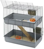 Klatki dla gryzoni - Ferplast Funkcja Nager Rabbit 100 Double, pełen zestaw funkcji, wymiary: 99 x 51,5 x 92 cm, czarna - miniaturka - grafika 1