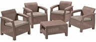 Meble ogrodowe - Allibert CORFU II QUATTRO SET cappucino - miniaturka - grafika 1