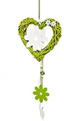 Dekoracje domu - Heitmann DECO Heitmann Deco, rattanowe serce z ozdobnymi kwiatami i drewnianym kwiatem, perfekcyjna, wiosenna dekoracja z rattanu, dekoracja drzwi i okien. 63757 - miniaturka - grafika 1