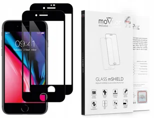 movear 2 szt. Szkło Hartowane 9H na Apple iPhone 8/7 PLUS (5.5") do Etui GLASS mSHIELD 2.5D MAX Czarne AI87PGMM14ABK2 - Szkła hartowane na telefon - miniaturka - grafika 3