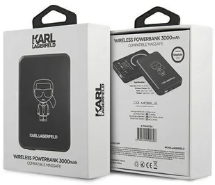 Karl Lagerfeld Karl Lagerfeld Powerbank indukcyjny KLPBMSOIBK 3000mAh MagSafe hurtel-73243-0 - Powerbanki - miniaturka - grafika 4