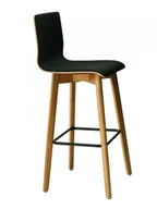 Taborety i hokery - Delta Hoker barowy LUKA SOFT W czarny - drewniane nogi - miniaturka - grafika 1