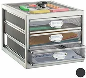 Pojemniki biurowe - Relaxdays skrzynia z 3 szufladami, na dokumenty DIN A4, system porządkowania, biurko, półka na dokumenty, różne Kolory - miniaturka - grafika 1