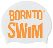 Pływanie - BornToSwim Bor NTO Swim czepek kąpielowy z silikonu do pływania nasadkę z fajnym Hai motywów, pomarańczowa, jeden rozmiar CAP-RE-U-A-O-WHI - miniaturka - grafika 1