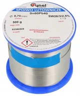Akcesoria do lutowania - Cynel Cyna 0,70mm 0,5kg 500g Sn60Pb40 z topnikiem - miniaturka - grafika 1