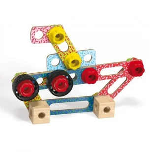 Quercetti Zestaw konstrukcyjny Tecno Wood Premium Kształty 52 elementów - Zabawki konstrukcyjne - miniaturka - grafika 9