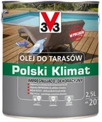 Farby i impregnaty do drewna - V33 Olej do tarasów bezbarwny 2,5 l 122357 - miniaturka - grafika 1