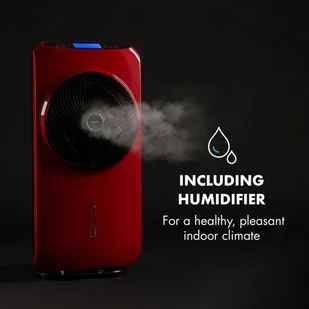 Klarstein Cool Tropic wentylator stojący z nawilżaczem powietrza 48W 2820m/h czerwony VTSA5-Cool Tropic RD - Klimatory - miniaturka - grafika 3