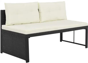 vidaXL Zestaw mebli do ogrodu, 10 części, polirattan, czarno-biały - Meble ogrodowe - miniaturka - grafika 4