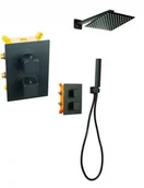 Baterie podtynkowe - STELLMAN VIVID TR2 Deszczownica Ultra Slim 25cm Black czarna TR225BL - miniaturka - grafika 1