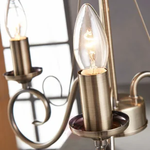 3-pkt. żyrandol Marnia w kol. postarz. mosiądzu - Lampy sufitowe - miniaturka - grafika 2