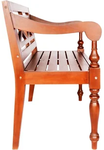 vidaXL Ławka Batavia, lity mahoń, 98 x 50 x 82 cm, ciemnobrązowa - Ławki ogrodowe - miniaturka - grafika 4