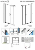 Ścianki i drzwi prysznicowe - Radaway Nes DWS I Drzwi wnękowe 120x200 cm wersja lewa profile chrom szkło przezroczyste EasyClean 10028120-01-01L - miniaturka - grafika 1