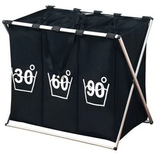 Kesper Kosz na pranie KESPER 19590 / 3 komory / czarny 4000270195907 - Kosze na bieliznę - miniaturka - grafika 2