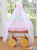 Łóżeczka i kojce - My Sweet Baby Kosz Mojżesza z baldachimem Deluxe Bell Amy różowy 2107-119 - miniaturka - grafika 1