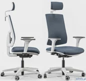 Fotele i krzesła biurowe - Bgroup Fotel ergonomiczny biały Skill SKSW - miniaturka - grafika 1