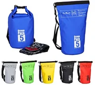 Akcesoria turystyczne - Relaxdays Ocean Pack, 5L, wodoodporne, plecak, ultralekki Dry Bag f. kajak, suche Kieszeń, żeglarstwo, narty, snowboard, niebieski, 5l 10022782_45 - miniaturka - grafika 1