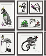 Tapety - Holden Decor Holden Décor verrückte psy obrazów zwierząt retro vintage ramce brytyjska tapeta winylowa - miniaturka - grafika 1