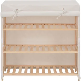 vidaXL Szafka na buty z pokrowcem, biała, 79x40x80 cm, tkanina - Szafki na buty - miniaturka - grafika 2