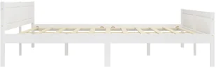 vidaXL Lumarko Rama łóżka z litego drewna sosnowego, biała, 200 x 200 cm 322109 - Łóżka - miniaturka - grafika 3