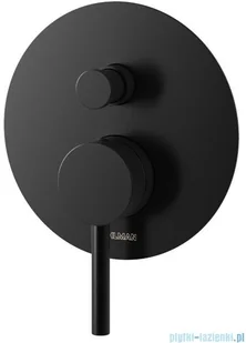 Kohlman Axel Black zestaw prysznicowy z deszczownicą 30 cm czarny mat QW210ABR30 | - Zestawy prysznicowe - miniaturka - grafika 5