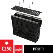 Syfony - Alca PLAST Alcaplast Odwodnienie zewnętrzne studzienka dla AVZ103 z obramowaniem metalowym ruszt żeliwny C250) AVZ103R-R202 ! - miniaturka - grafika 1