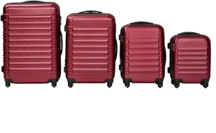 tectake Zestaw walizek ABS 4 częściowy - bordowy 402026 - Walizki - miniaturka - grafika 11