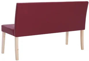 vidaXL Ławka, 139,5 cm, czerwone wino, sztuczna skóra vidaXL - Ławki do przedpokoju - miniaturka - grafika 5