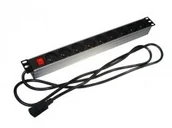 Listwy zasilające - ABCVISION Listwa Rack 19'' 9 gniazd wtyk C14 wyłącznik PD-9W/UPS - miniaturka - grafika 1