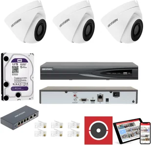 HIKVISION Zestaw do monitoringu IP 3 Kamery 2Mpx Full HD + Switch POE - Zestawy do monitoringu - miniaturka - grafika 12