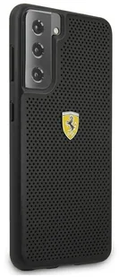 Ferrari On Track Perforated Etui skórzane na Samsung Galaxy S21+ PLUS czarne FER000452 - Etui i futerały do telefonów - miniaturka - grafika 2