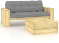 Meble ogrodowe - vidaXL 2-cz. zestaw wypoczynkowy do ogrodu, z poduszkami, drewniany 3065778 - miniaturka - grafika 1