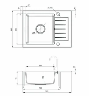 Deante Zorba ZQZ S11A - Zlewozmywaki - miniaturka - grafika 3