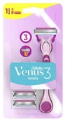 Maszynki do golenia i wkłady - Gillette uchwyt maszynki Simply Venus 3 + 8 głowic - miniaturka - grafika 1
