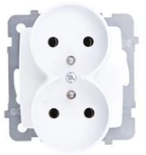 Gniazdka elektryczne - Ospel elektro Gniazdo Podwójne 2x2P+Z z uziemieniem - Karo GP-2SRZ/M/00 - miniaturka - grafika 1